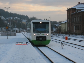 VT15 der EIB am 29.01.05 als Zug 85018 in Meiningen